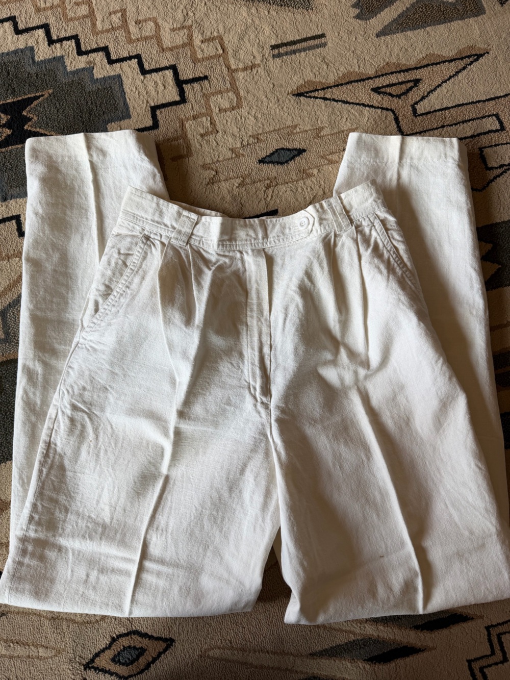 Vintage cream Casual Button-Front pants